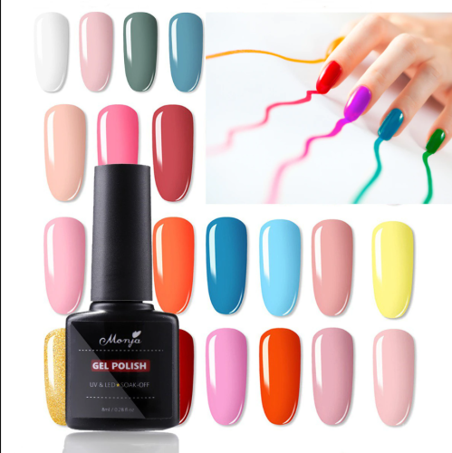 1Pc Colorful Nail Gel Polish Semi Permanent Phototherapy Glue Manicure Base Top Coat UV LED Varnish Soak Off Rainbow Nail Polish