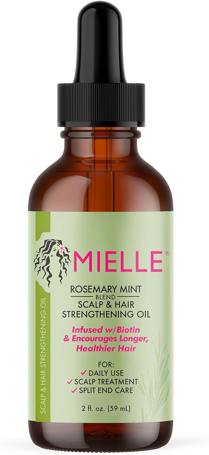 Mielle Organics MIELLE – ROSEMARY MINT, SCALP & HAIR OIL, INFUSED W/BIOTIN & ENCOURGES GROWTH, FOR DAILY USE, SCALP TREATMENT, SPLIT END CARE & SCALP & STRENGTHENING OIL