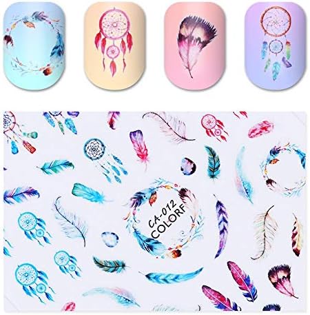 2 Sheets Dream Catcher 3D Nail Sticker Feather Arrow Manicure Nail Art Decoration Accessory Adhesive Transfer Sticker