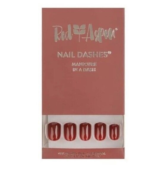 Red Aspen Reusable Nail Dashes, Pop On Short Square, Fall For Christine S2