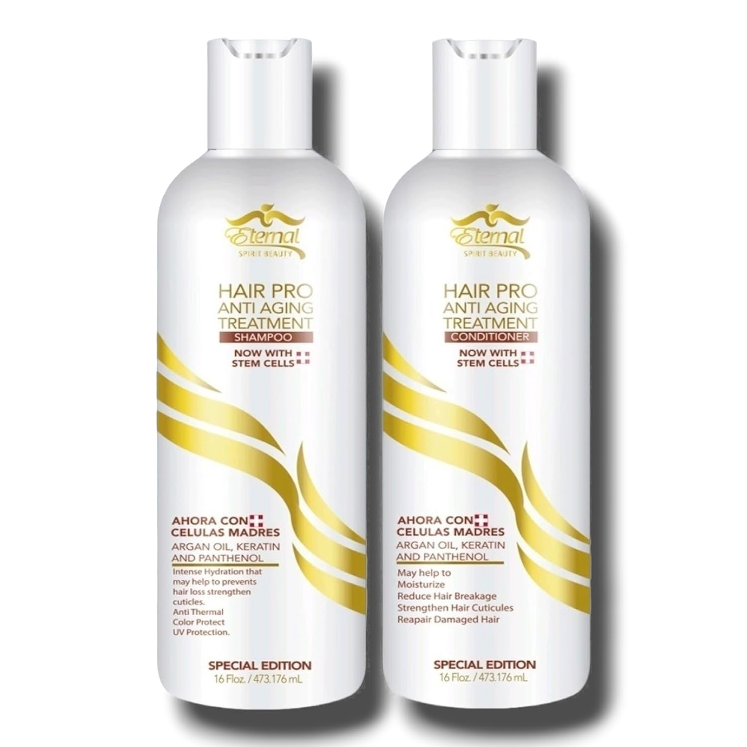 Eternal Spirit Hair Pro Anti Aging Treatment Shampoo and Conditioner Bundle with Stem Cells